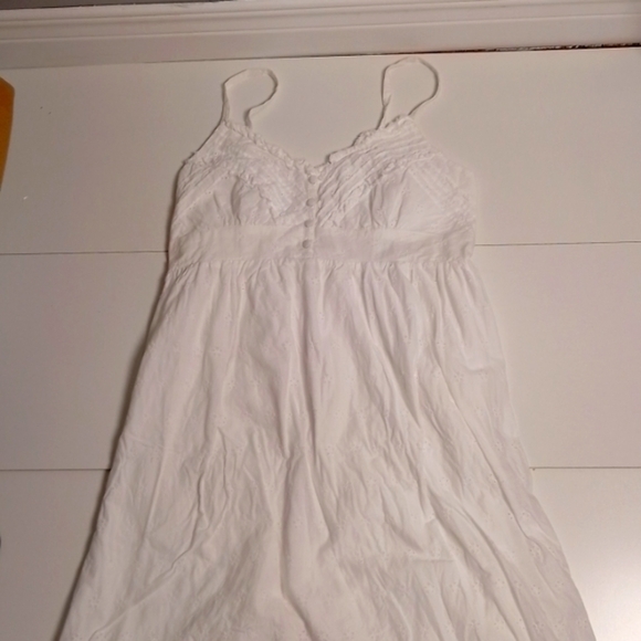 Jacob connexion white boho eyelet dress size 3 / 4 summer beach flowy light - Picture 1 of 5